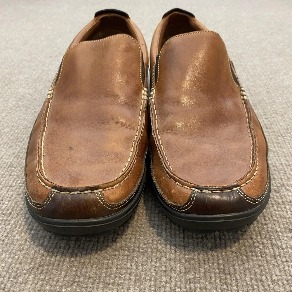 Cole Haan Shoes Mens Size 13 Brown Leather Slip On Casual Loafers Vibram C03559